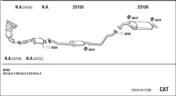 Fonos KIK016173B - Система випуску ОГ autocars.com.ua