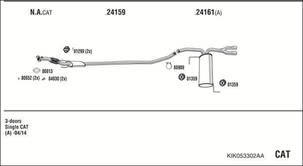 Fonos KIK053302AA - Система випуску ОГ autocars.com.ua