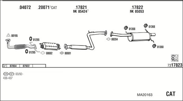 Fonos MA20163 - Система випуску ОГ autocars.com.ua