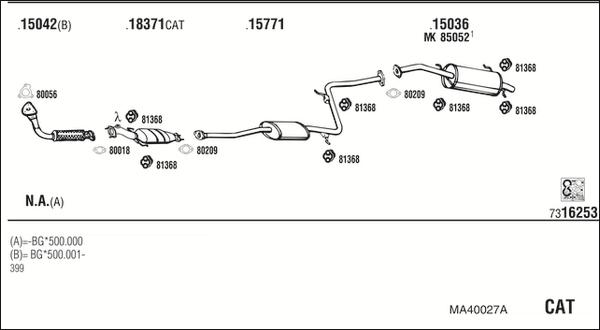 Fonos MA40027A - Система випуску ОГ autocars.com.ua