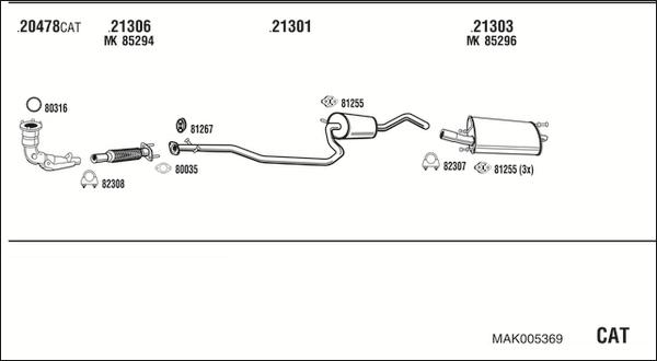 Fonos MAK005369 - Система випуску ОГ autocars.com.ua