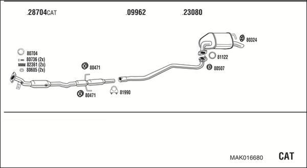 Fonos MAK016680 - Система випуску ОГ autocars.com.ua
