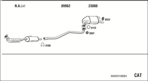 Fonos MAK016684 - Система випуску ОГ autocars.com.ua