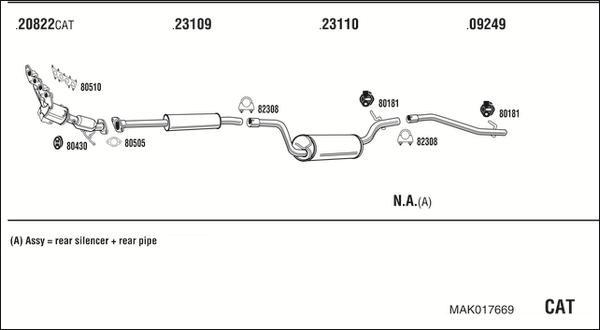 Fonos MAK017669 - Система випуску ОГ autocars.com.ua