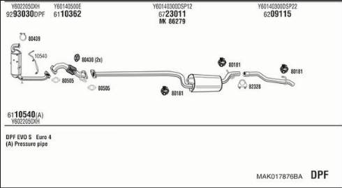 Fonos MAK017876BA - Система випуску ОГ autocars.com.ua