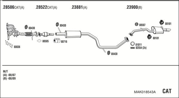 Fonos MAK018543A - Система випуску ОГ autocars.com.ua