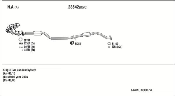 Fonos MAK018887A - Система випуску ОГ autocars.com.ua