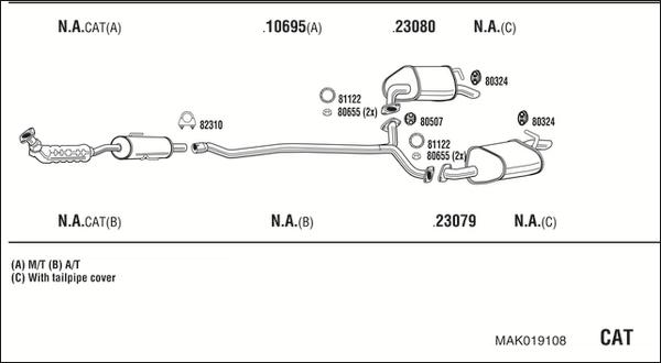 Fonos MAK019108 - Система випуску ОГ autocars.com.ua