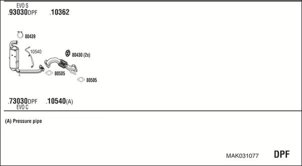 Fonos MAK031077 - Система випуску ОГ autocars.com.ua