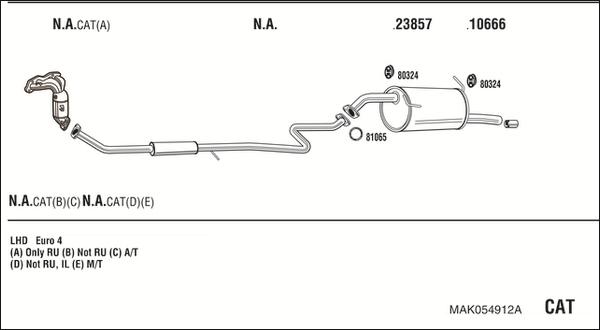 Fonos MAK054912A - Система випуску ОГ autocars.com.ua