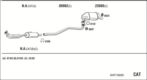 Fonos MAT16685 - Система випуску ОГ autocars.com.ua