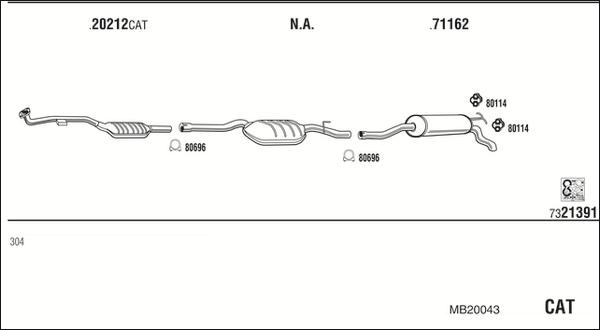 Fonos MB20043 - Система випуску ОГ autocars.com.ua