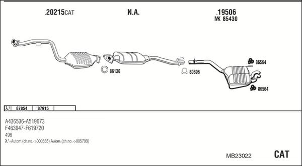 Fonos MB23022 - Система випуску ОГ autocars.com.ua