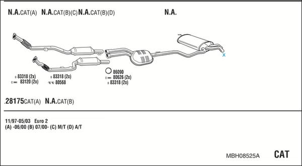 Fonos MBH08525A - Система випуску ОГ autocars.com.ua