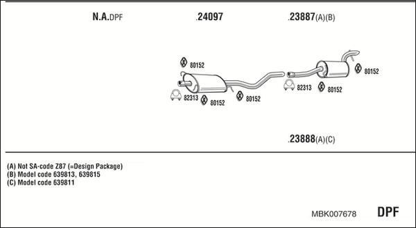 Fonos MBK007678 - Система випуску ОГ autocars.com.ua