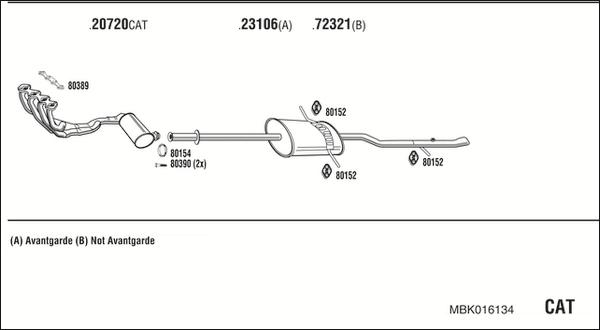 Fonos MBK016134 - Система випуску ОГ autocars.com.ua