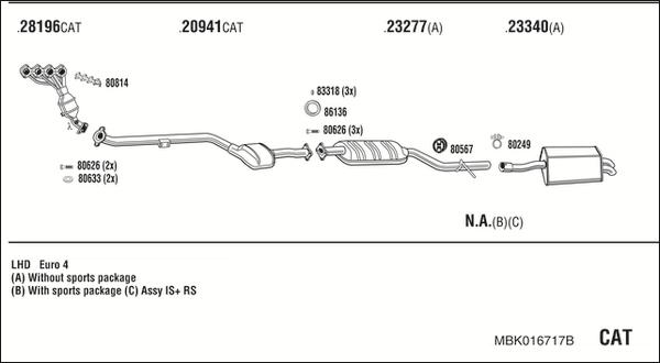 Fonos MBK016717B - Система випуску ОГ autocars.com.ua