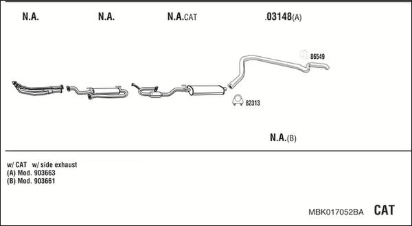 Fonos MBK017052BA - Система випуску ОГ autocars.com.ua