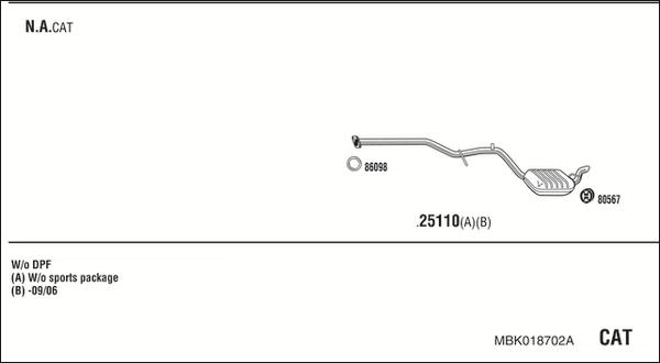 Fonos MBK018702A - Система випуску ОГ autocars.com.ua