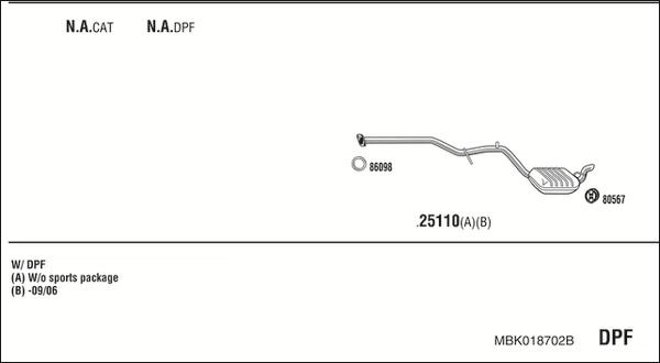 Fonos MBK018702B - Система випуску ОГ autocars.com.ua