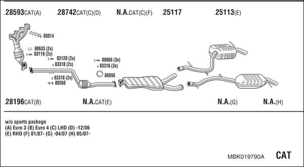 Fonos MBK019790A - Система випуску ОГ autocars.com.ua