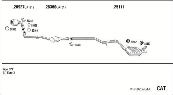 Fonos MBK023284A - Система випуску ОГ autocars.com.ua