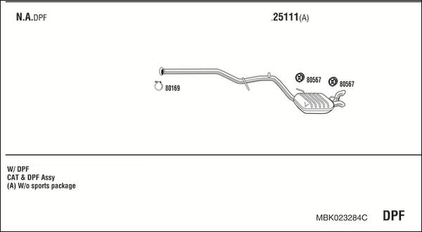 Fonos MBK023284C - Система випуску ОГ autocars.com.ua