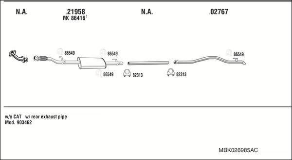 Fonos MBK026985AC - Система випуску ОГ autocars.com.ua