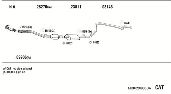 Fonos MBK026985BA - Система випуску ОГ autocars.com.ua