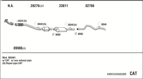 Fonos MBK026985BB - Система випуску ОГ autocars.com.ua