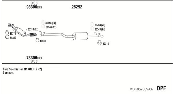 Fonos MBK057359AA - Система выпуска ОГ autodnr.net