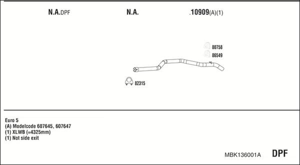 Fonos MBK136001A - Система випуску ОГ autocars.com.ua