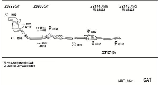 Fonos MBT15834 - Система випуску ОГ autocars.com.ua