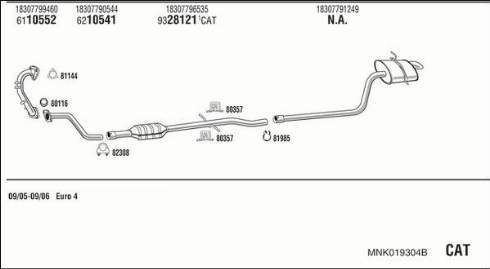 Fonos MNK019304B - Система випуску ОГ autocars.com.ua
