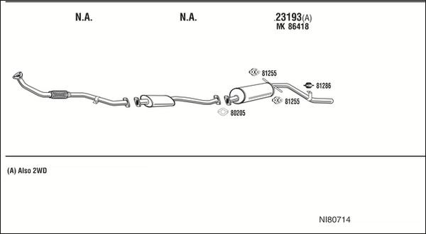 Fonos NI80714 - Система випуску ОГ autocars.com.ua