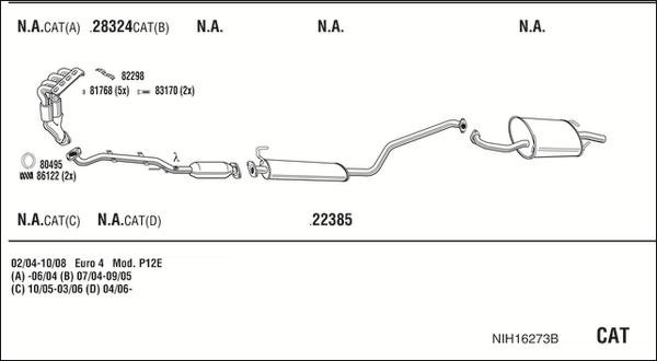 Fonos NIH16273B - Система випуску ОГ autocars.com.ua