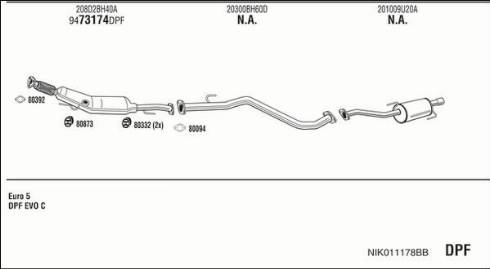 Fonos NIK011178BB - Система випуску ОГ autocars.com.ua
