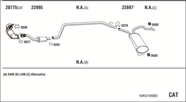 Fonos NIK016980 - Система випуску ОГ autocars.com.ua