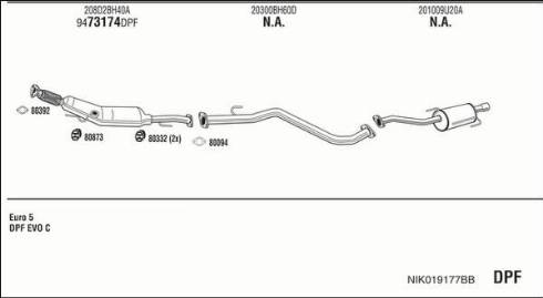Fonos NIK019177BB - Система випуску ОГ autocars.com.ua