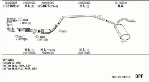 Fonos NIK020098BA - Система випуску ОГ autocars.com.ua