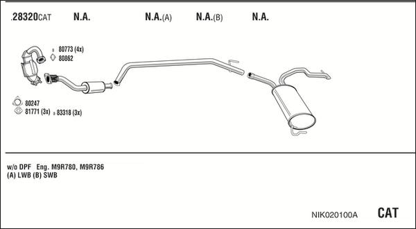 Fonos NIK020100A - Система випуску ОГ autocars.com.ua