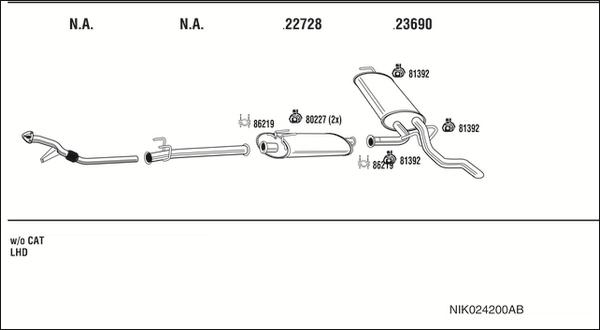 Fonos NIK024200AB - Система випуску ОГ autocars.com.ua