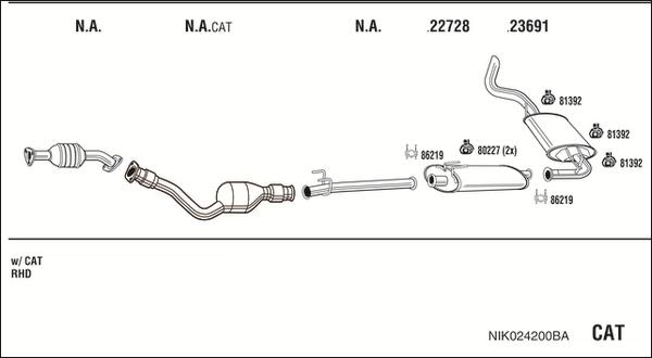 Fonos NIK024200BA - Система випуску ОГ autocars.com.ua
