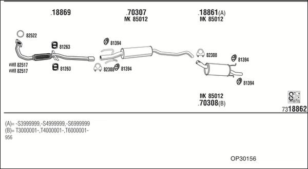 Fonos OP30156 - Система випуску ОГ autocars.com.ua