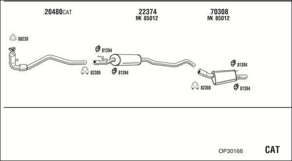 Fonos OP30166 - Система випуску ОГ autocars.com.ua