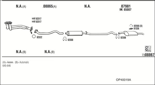 Fonos OP40019A - Система випуску ОГ autocars.com.ua