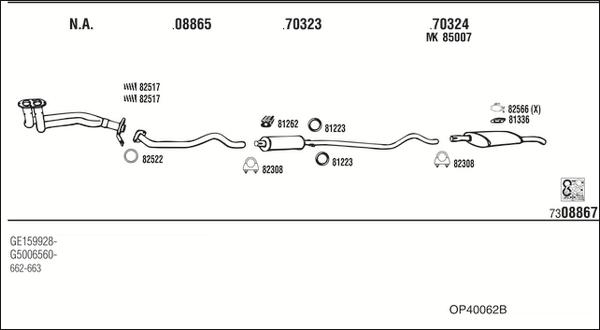 Fonos OP40062B - Система випуску ОГ autocars.com.ua