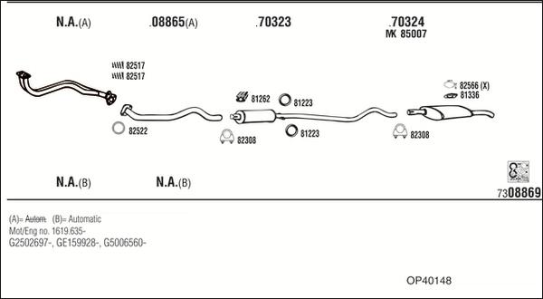 Fonos OP40148 - Система випуску ОГ autocars.com.ua
