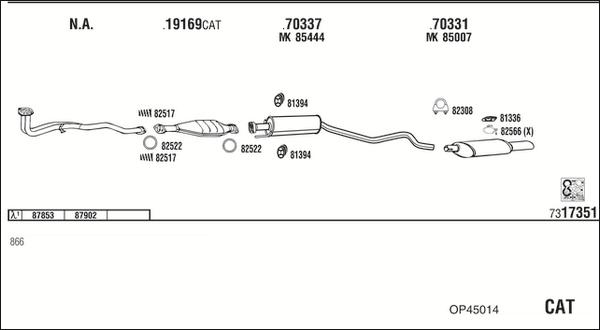 Fonos OP45014 - Система випуску ОГ autocars.com.ua