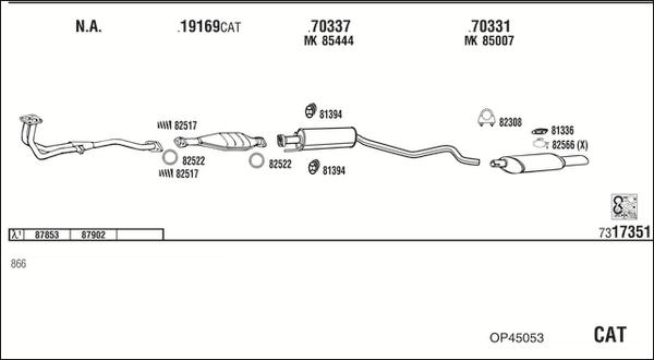 Fonos OP45053 - Система випуску ОГ autocars.com.ua